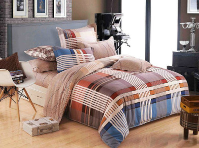 38% OFF on Gran Cotton Striped King Bedsheet
