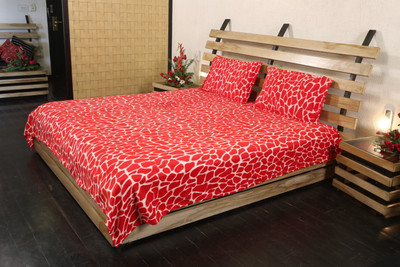 6% OFF on Adinath Polyester Printed Double Fitted Bedsheet