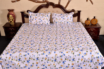 61% OFF on Floor Fashion Cotton Printed Double Bedsheet 1 Double Bedsheet, 2 Pillow Cover, Multicolor