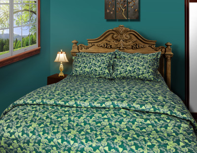 29% OFF on Just Linen Cotton Floral King Bedsheet 1 Bedsheet, 2 Pillow Covers, Green