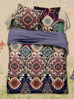 62% OFF on Silver Thread Polycotton Printed Double Bedsheet