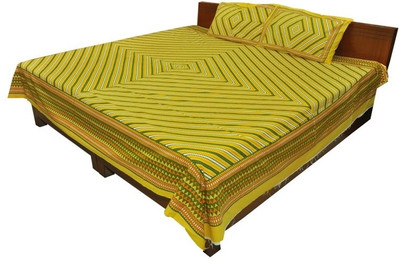 79% OFF on Shop Rajasthan Cotton Geometric Double King Bedsheet
