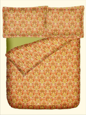 47% OFF on RR Textile House Cotton, Satin Printed King Bedsheet 1Bedsheet, 2PillowCover, Brown
