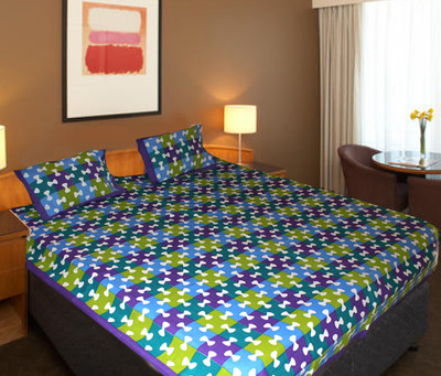 41% OFF on Christy's Collection Cotton Floral Double Fitted Bedsheet