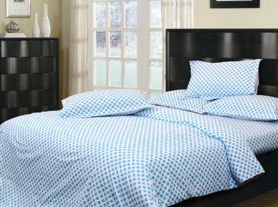 25% OFF on Mark Home Cotton Printed Double Bedsheet Blue