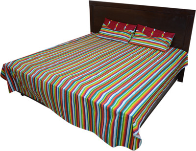 13% OFF on Bichawan Cotton Abstract Queen sized Double Bedsheet