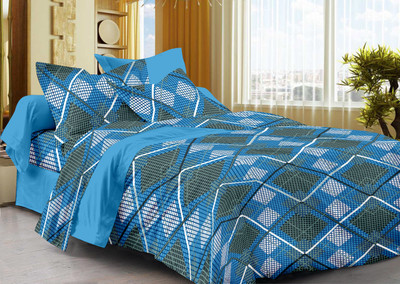 50% OFF on La Fleur Cotton Geometric Double Bedsheet