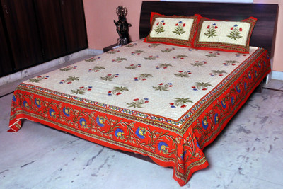 79% OFF on Shyamalam Cotton Printed Double Bedsheet
