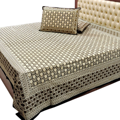 25% OFF on Jaipur Raga Cotton Self Design Double King Bedsheet