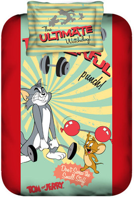 Portico New York Cotton Abstract Single Bedsheet 1 Bedsheet, 1 Pillow Cover, Multicolor