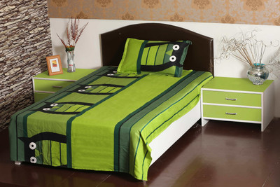 63% OFF on Aalidhra Polyester Silk Blend Printed Single Bedsheet 1 Single Bedsheet and single Poillow Covers, Green 63% OFF on Aalidhra Polyester Silk Blend Printed Single Bedsheet 1 Single Bedsheet and single Poillow Covers, Green