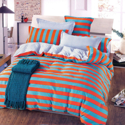 50% OFF on @HOME Polycotton Striped Double Bedsheet 1 Bedsheet, 2 Pillow Covers, Brown