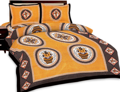 50% OFF on Shopping Rajasthan Cotton Printed Double Bedsheet 1 Bedsheet, 2 Pillow Cover, Multicolor