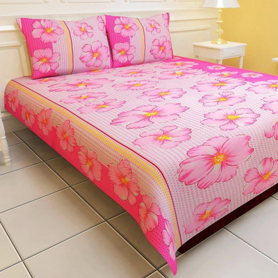 55% OFF on Carah Polyester Printed Double Bedsheet 1 Bedsheet, 2 Pillow Covers, Pink 55% OFF on Carah Polyester Printed Double Bedsheet 1 Bedsheet, 2 Pillow Covers, Pink