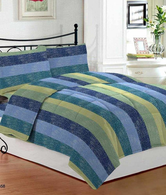47% OFF on Bombay Dyeing Cotton Printed Double Bedsheet 1 Bedsheet, 2 Pillow Covers, Blue