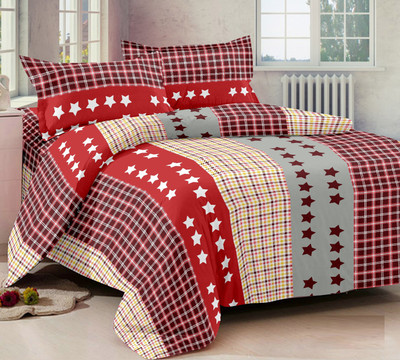 75% OFF on Ahmedabad Cotton Cotton Geometric Double Bedsheet 1 double bedsheet, 2 pillow covers, Red 75% OFF on Ahmedabad Cotton Cotton Geometric Double Bedsheet 1 double bedsheet, 2 pillow covers, Red
