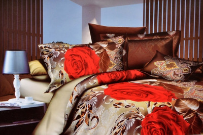 15% OFF on Valtellina Polyester Floral Double Bedsheet