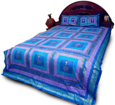 66% OFF on Little India Cotton Self Design Double Bedsheet