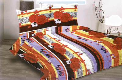 56% OFF on Komfort Linen Cotton Floral Double Bedsheet