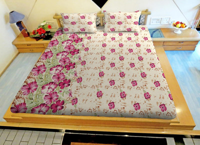 50% OFF on Hemlines Cotton Floral Double Bedsheet 1 Bedsheet, 2 Pillow Covers, Pink, Green, Brown 50% OFF on Hemlines Cotton Floral Double Bedsheet 1 Bedsheet, 2 Pillow Covers, Pink, Green, Brown