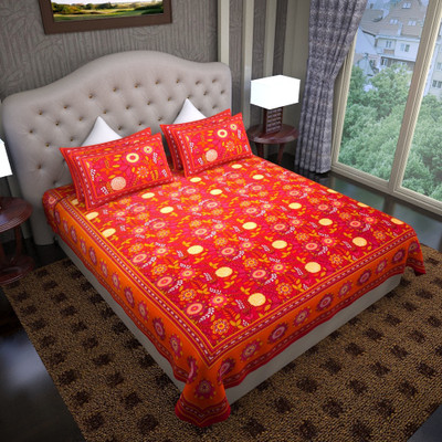 59% OFF on Graffiti Home Cotton Floral Double Bedsheet