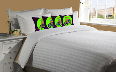 56% OFF on meSleep Cotton Striped Double Fitted Bedsheet