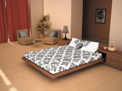 10% OFF on House This Cotton Damask Single Bedsheet 1 Bedsheet, Brown, White