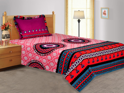 20% OFF on Salona Bichona Satin Damask Single Bedsheet 1 Single Bedsheet, 1 Pillow Cover, Pink