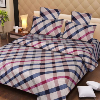 65% OFF on Home Elite Cotton Printed Queen Bedsheet 1 Bedsheet, 2 Pillow Covers, Multicolor