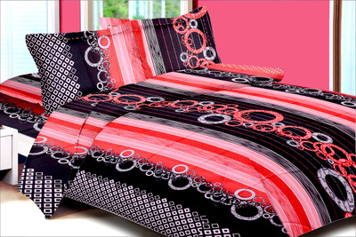53% OFF on Urban Style Cotton Abstract Double Bedsheet 1 Bedsheeet, 2 Pillow covers, Multicolor
