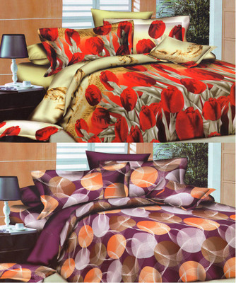 66% OFF on Homefab India Polycotton Floral Double Bedsheet