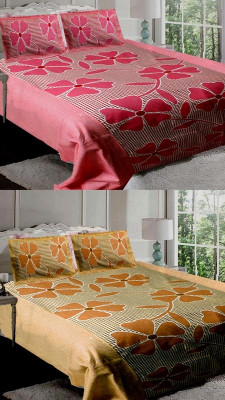 11% OFF on Shopgrab Cotton Floral Double Bedsheet