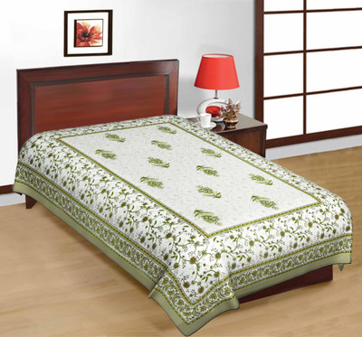 65% OFF on Kismat Collection Cotton Printed Single Bedsheet Bedsheet, Green