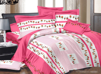 7% OFF on United India Mills Cotton Floral Double Bedsheet