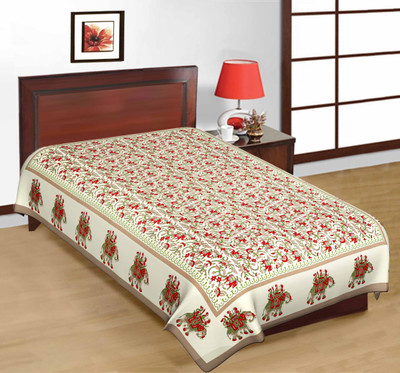 56% OFF on Kismat Collection Cotton Printed Single Bedsheet Bedsheet, Brown