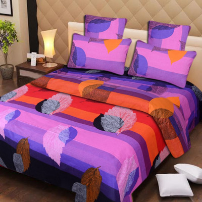 59% OFF on Home Elite Cotton Floral Double Bedsheet 1 Bedsheet, 2 Pillow Cover, Multicolor