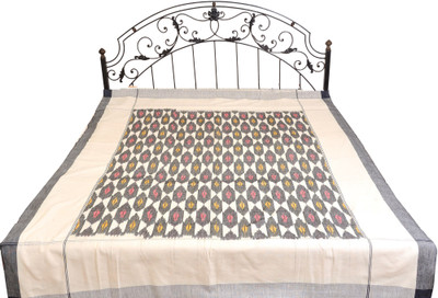 15% OFF on Exotic India Cotton Ikat Single Bedsheet 1 Bedsheet, Black