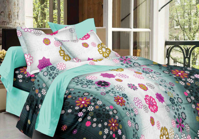 56% OFF on DreamFly Cotton Floral Double Bedsheet