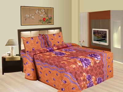 56% OFF on Bazarvilla Cotton Floral Double Bedsheet