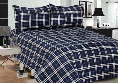 4% OFF on Weaves Cotton Checkered Double Bedsheet