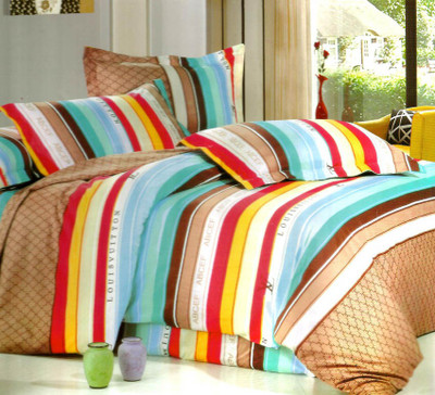 56% OFF on Reliable Polycotton Striped Double Bedsheet