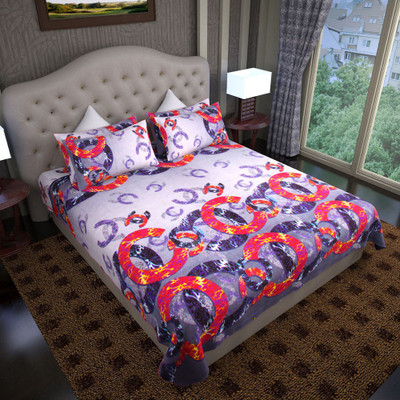 65% OFF on Graffiti Home Cotton Printed Double Bedsheet
