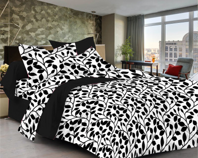 70% OFF on Ahmedabad Cotton Cotton Floral Single Bedsheet 1 Single Bedsheet & 1 Pillow Cover, Black