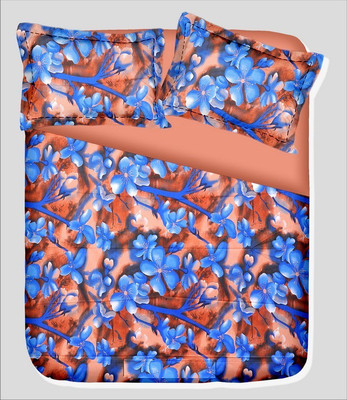 14% OFF on RR Textile House Cotton, Satin Printed Double Bedsheet 1Bedsheet, 2PillowCover, Blue