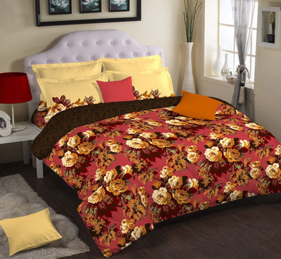 Portico New York Cotton Printed Single Bedsheet 1 Bed Sheet, 1 Pillow Covers, Multi Colour