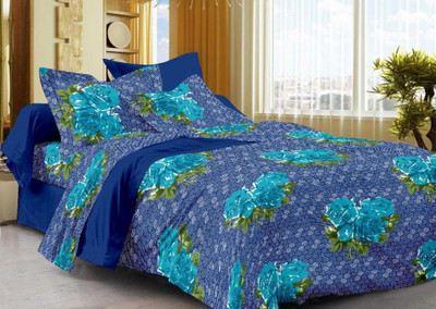 53% OFF on meSleep Cotton Floral Double Bedsheet