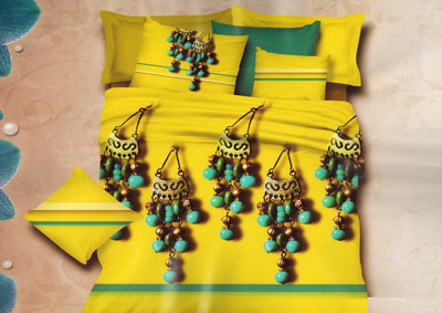 27% OFF on Zigma Collections Cotton Linen Blend Printed King Bedsheet