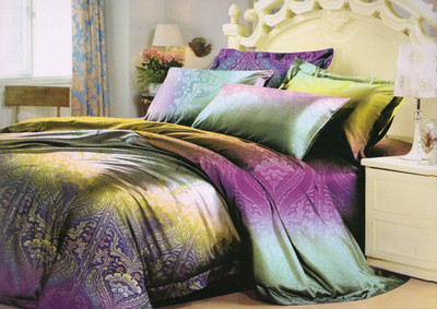 27% OFF on Zigma Collections Cotton Linen Blend Printed King Bedsheet