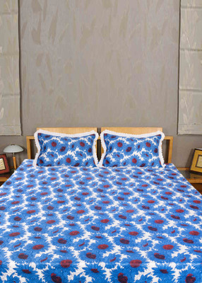 55% OFF on Home Glamour Satin Printed Double Bedsheet