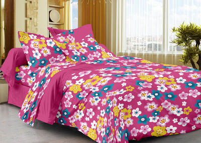 40% OFF on La Fleur Cotton Floral Double Bedsheet